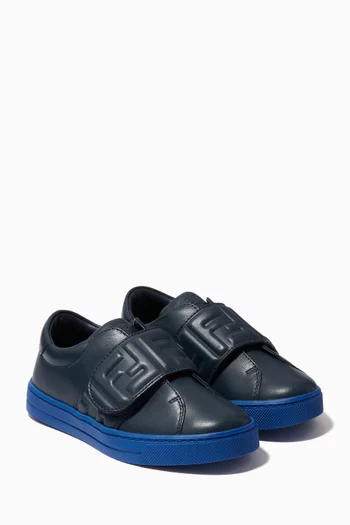 FF Logo Velcro Sneakers in Leather  