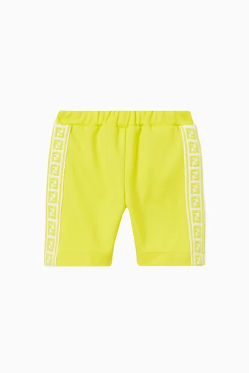 Side Logo Band Shorts in Cotton Blend 