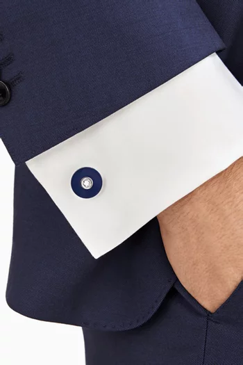 Round Cufflinks in Stainless Steel & Resin   