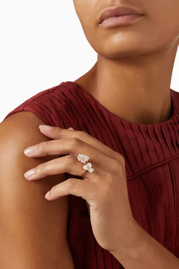 Precious Pansy Ring in Rose-gold Plated Metal 