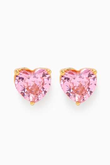 My Love Crystal Studs in Gold-plated Brass 
