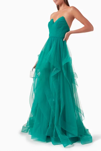 Bustier Strapless Gown in Tulle