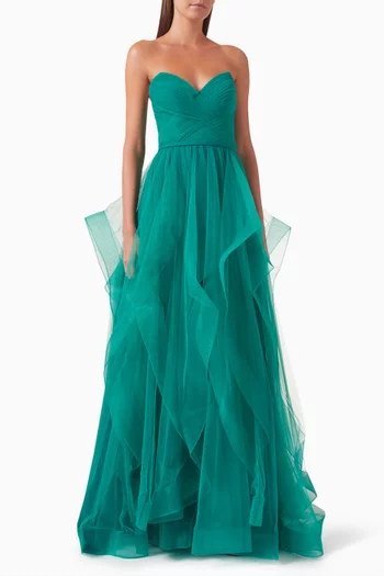 Bustier Strapless Gown in Tulle