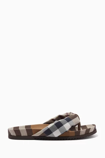 Ducannon Thong Sandals in Check Cotton