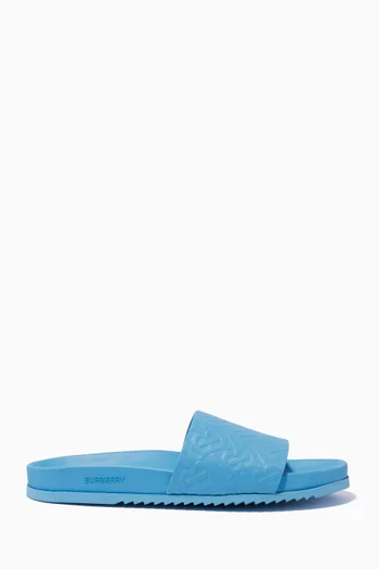Melroy Monogram Slides in Leather & Rubber  