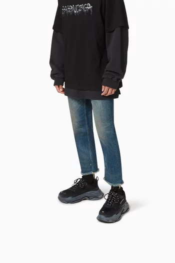 Triple S Clear Sole Sneaker in Double Foam & Mesh     