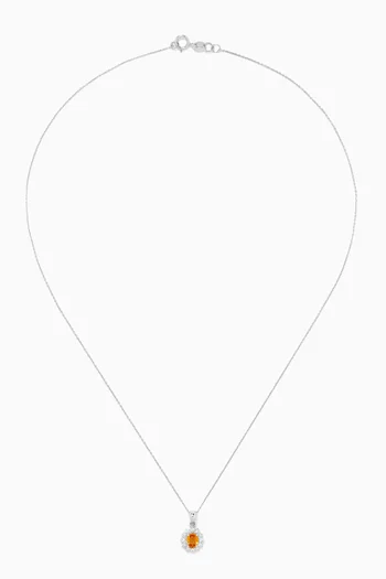 Diamond & Orange Sapphire Earrings