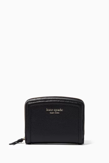 Knott Small Compact Wallet in Pebbled Leather  
