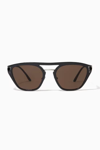 D-frame Sunglasses in Acetate & Metal      