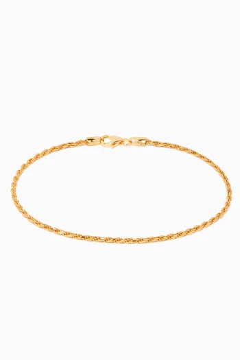 Rope Chain Bracelet in 14kt Gold Vermeil, 2.4mm
