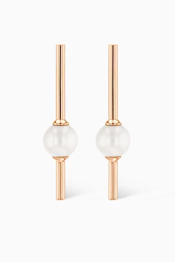 Kiku Glow Pearl Drop Earrings in 18kt Rose Gold   