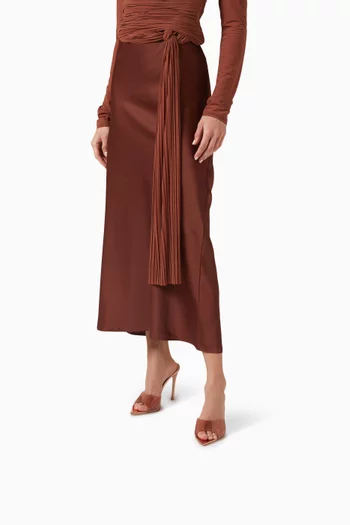 حذاء إيل مفتوح من الخلف بكعب 105 مم جلد لامع وأجزاء شفافة