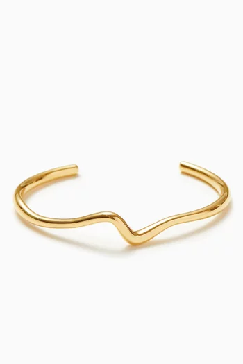 Molten Wave Cuff Bracelet in 18kt Recycled Gold-plated Brass