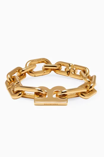 B Chain Bracelet in Brass
