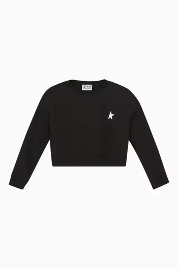 Star-print Sweatshirt in Cotton-blend Fleece