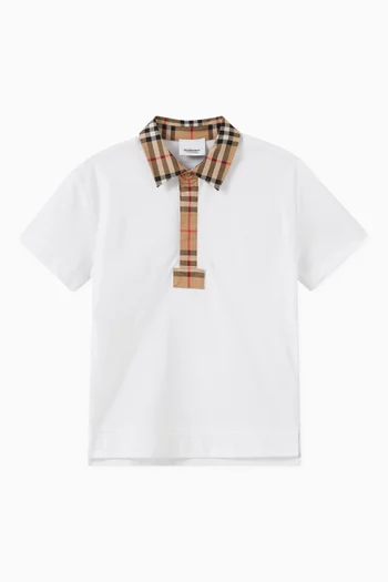 Contrast Collar Polo Shirt in Cotton
