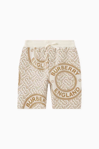 Logo Print Shorts in Wool Blend