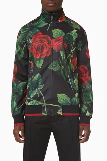 Eden Rose Zip-up Sweatshirt in Technical Jersey