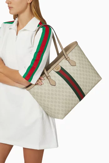 Ophidia Medium Tote Bag in GG Supreme Canvas