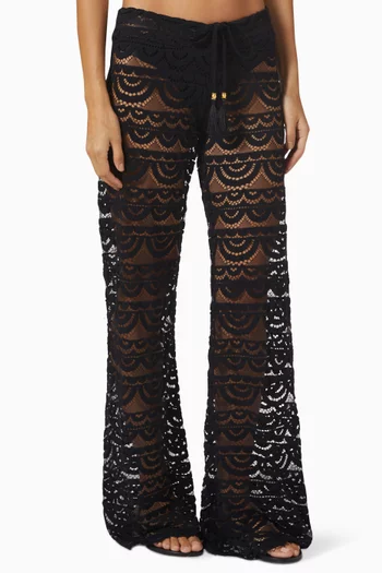 Malibu Lace Pants in Sheer Nylon Knit