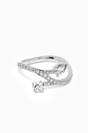 Toi+Moi Toujours Diamond Pavée Ring in 18k Recycled White Gold   