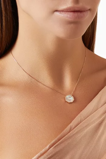 Harf Turath Letter Diamond Necklace in 18kt Rose Gold