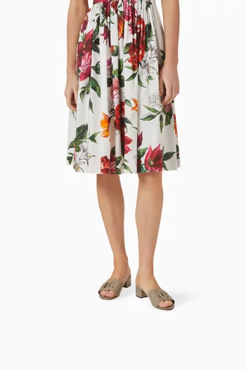 حذاء مفتوح ميلينيال بشعار DG وكعب 40 مم جلد