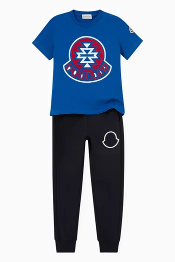 تي شيرت قطن بنقشة وشعار الماركة