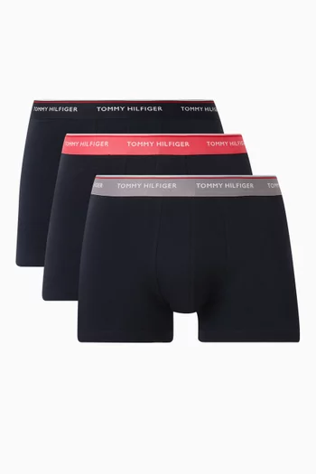 Essentrial Logo Trunks in Cotton Stretch Jersey, Set of 3