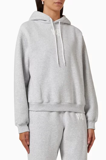 Puff Logo Hoodie in Cotton Terry