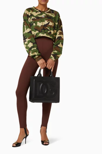 Small DG Daily Shopper Tote Bag in Calfskin