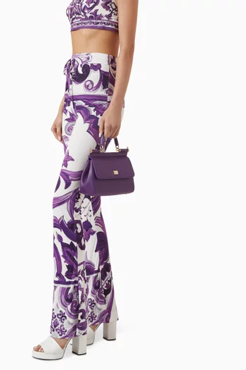 Medium Sicily Top Handle Bag in Dauphine Leather