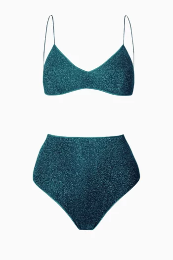 Lumière High-waist Bikini Set in Lurex