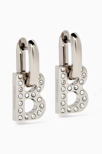B Chain XS Rhinestones Earrings in Brass