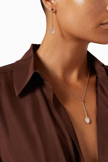 قلادة فرفشة فوجليا مرصعة بعرق لؤلؤ ذهب وردي عيار 18