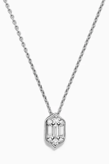 Palace Baguette Diamond Necklace in 18k White Gold