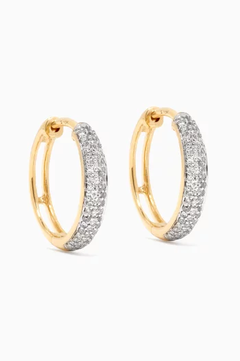 Diamond Orb Huggie Earrings in 10kt Yellow Gold