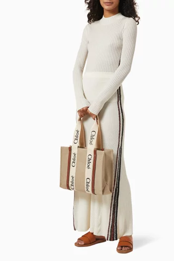 Medium Woody Tote Bag in Canvas
