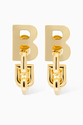 B Chain Flex Earrings in Brass