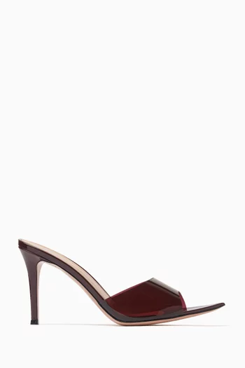 Elle 85 Mule Sandals in Patent Leather & Plexi