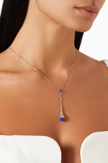 Cleo Rev Diamond & Lapis Lazuli Teardrop Pendant Necklace in 18kt Rose Gold