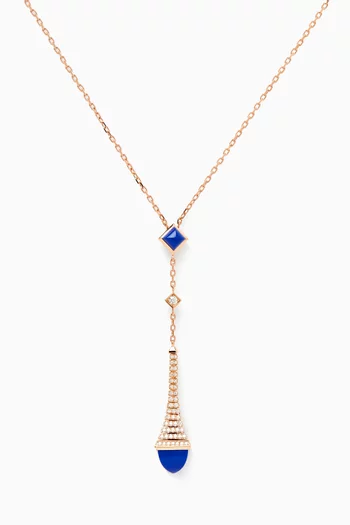 Cleo Rev Diamond & Lapis Lazuli Teardrop Pendant Necklace in 18kt Rose Gold