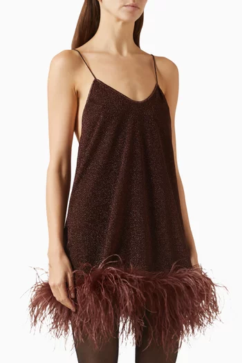 Lumiere Plumage Mini Dress in Stretch Lurex