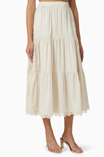 Penny Midi Skirt in Soft-cotton
