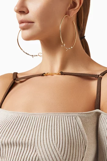 Les Creoles Signature Hoop Earrings in Gold-plated Brass