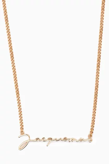 La Chain Signature Necklace in Gold-plated Brass