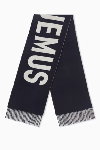 L'écharpe Fringed Logo Scarf in Wool