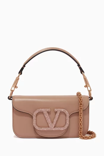Valentino Garavani Locò Small Jewel Logo Shoulder Bag in Leather