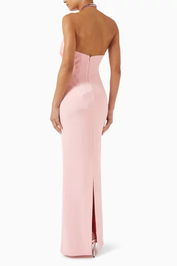 Riva Embellished Maxi Dress in Crepe