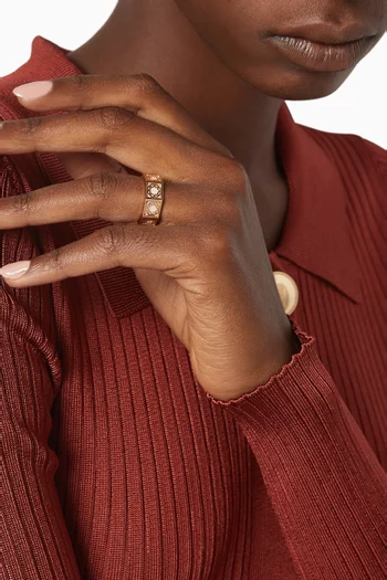Oud Turath Mother-of-Pearl Band Ring in 18kt Rose Gold